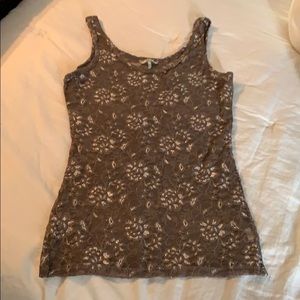 Lace Sheer Brown Tank